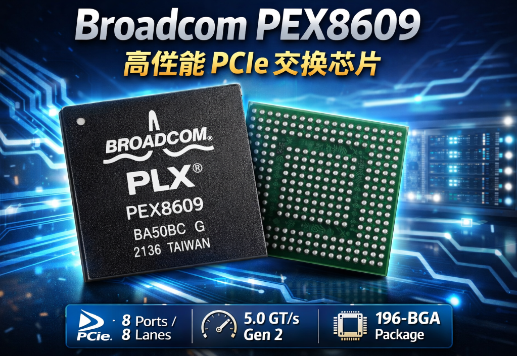 Broadcom PEX8609高性能PCIe交換芯片8-Lane Gen2多端口互連